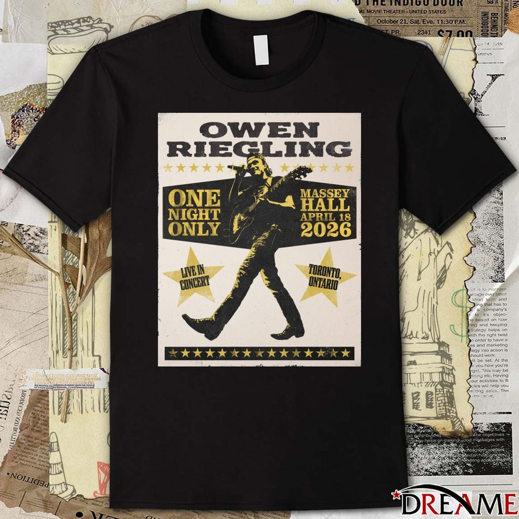 Poster Owen Riegling Massey Hall Toronto ON April 18 2026 Concert t-shirt