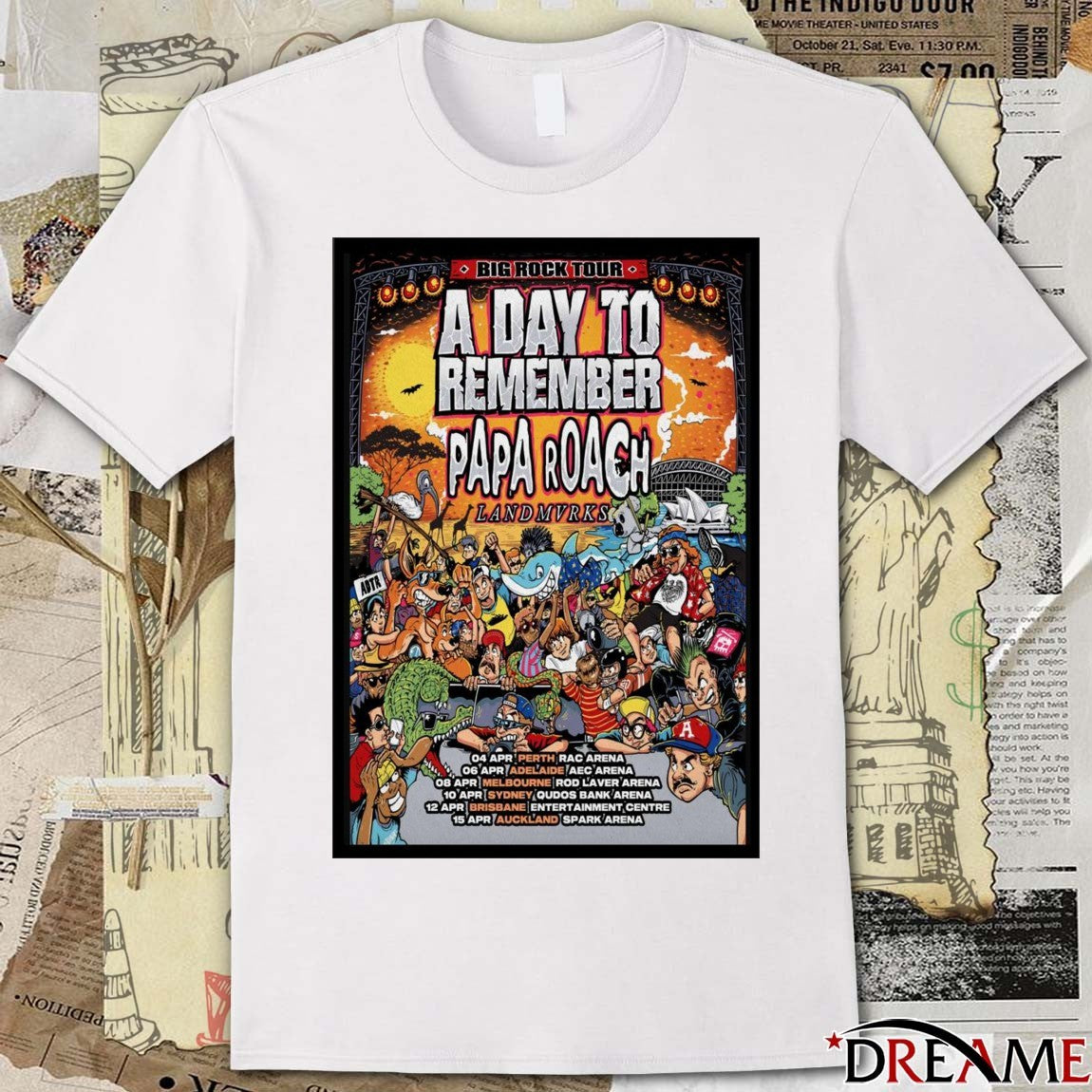 Poster Papa Roach Big Rock Tour April 04 – 15 2026 A Day To Remember t-shirt