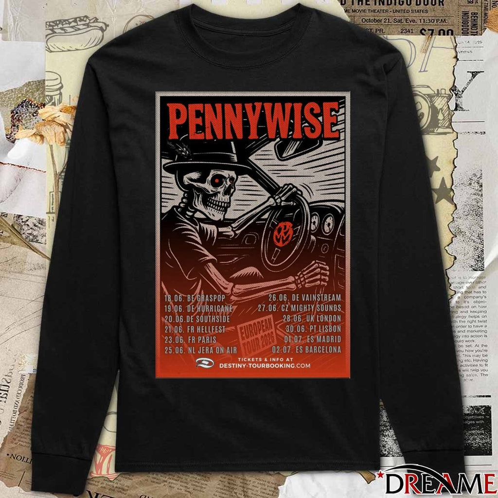 Poster PennyWise UK Tour 2026 June 18 – July 02 t-shirt