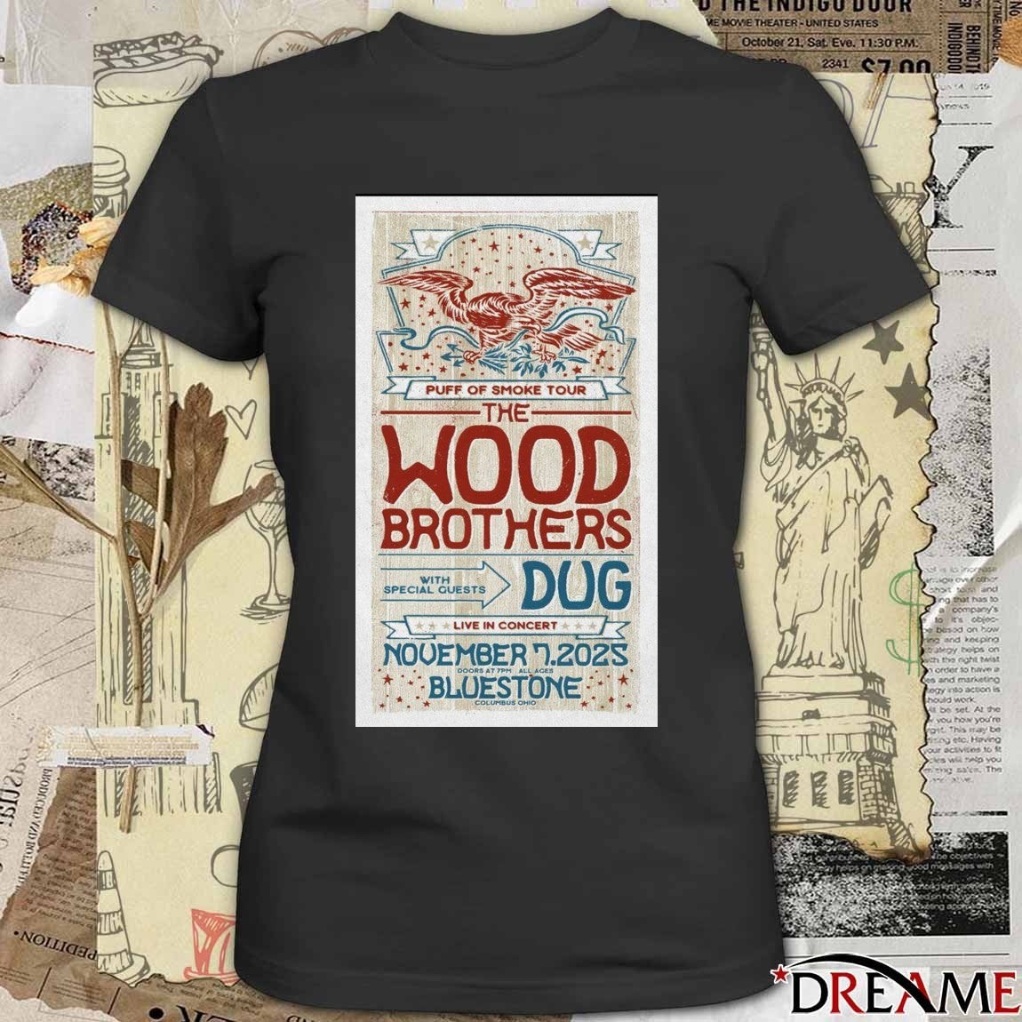 Poster Puff Of Smoke Tour The Wood Brothers Live In Concert November 7 2025 Columbus OH t-shirt
