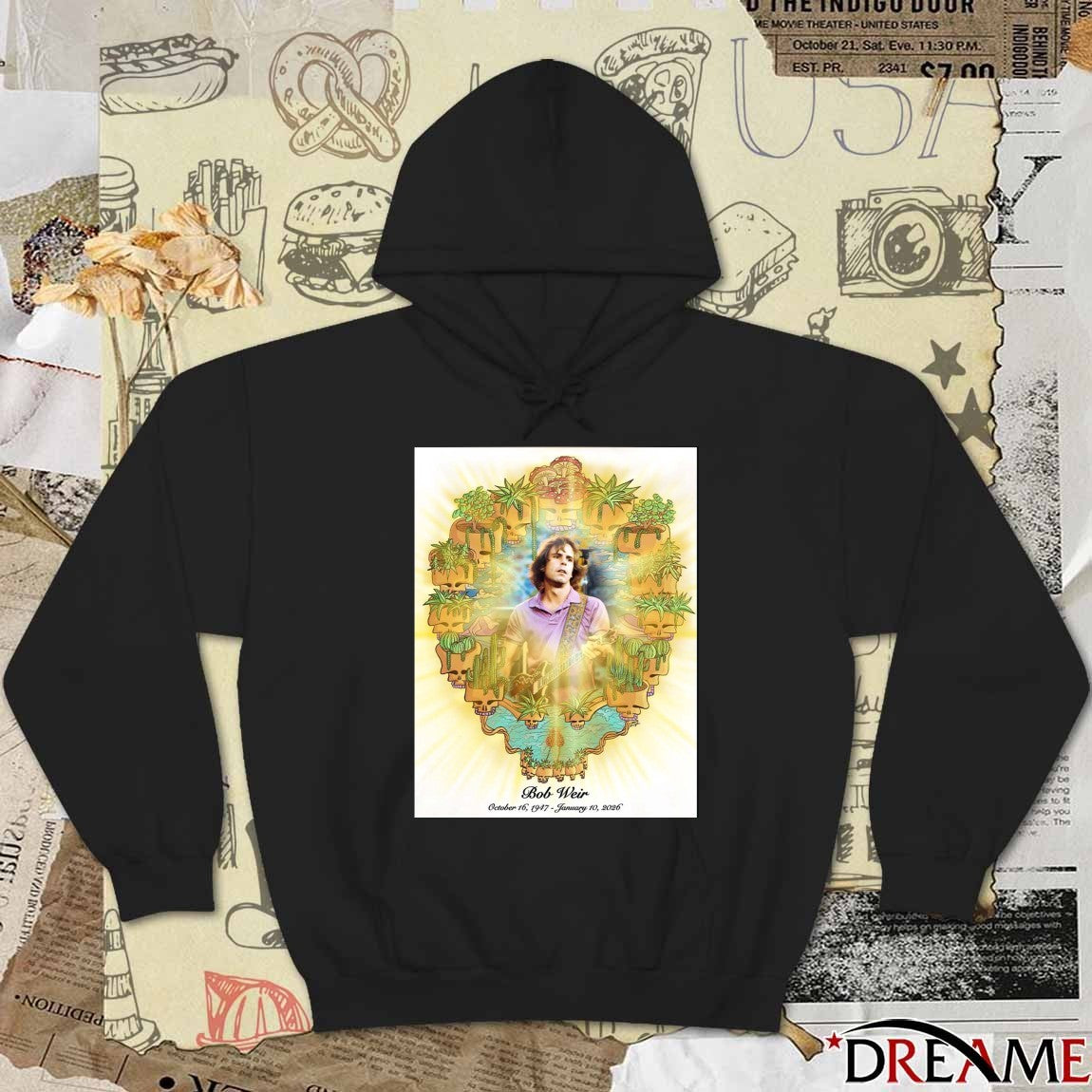 Poster RIP Bob Weir Tribute I Was Gifted With A Life That Was Full Of Adventure October 16 1947 – January 10 2026 t-shirt