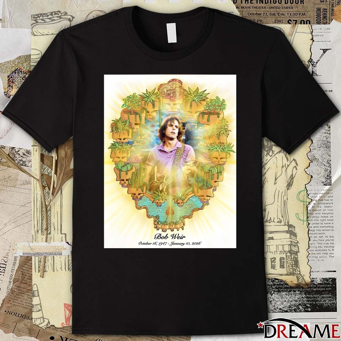 Poster RIP Bob Weir Tribute I Was Gifted With A Life That Was Full Of Adventure October 16 1947 – January 10 2026 t-shirt