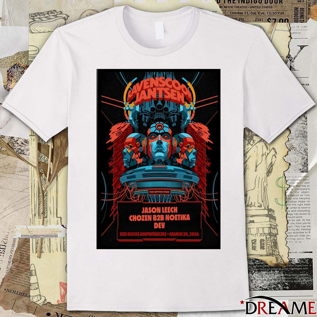 Poster Ravenscoon And Jantsen March 28 2026 Red Rocks Amphitheatre In Morrison CO t-shirt