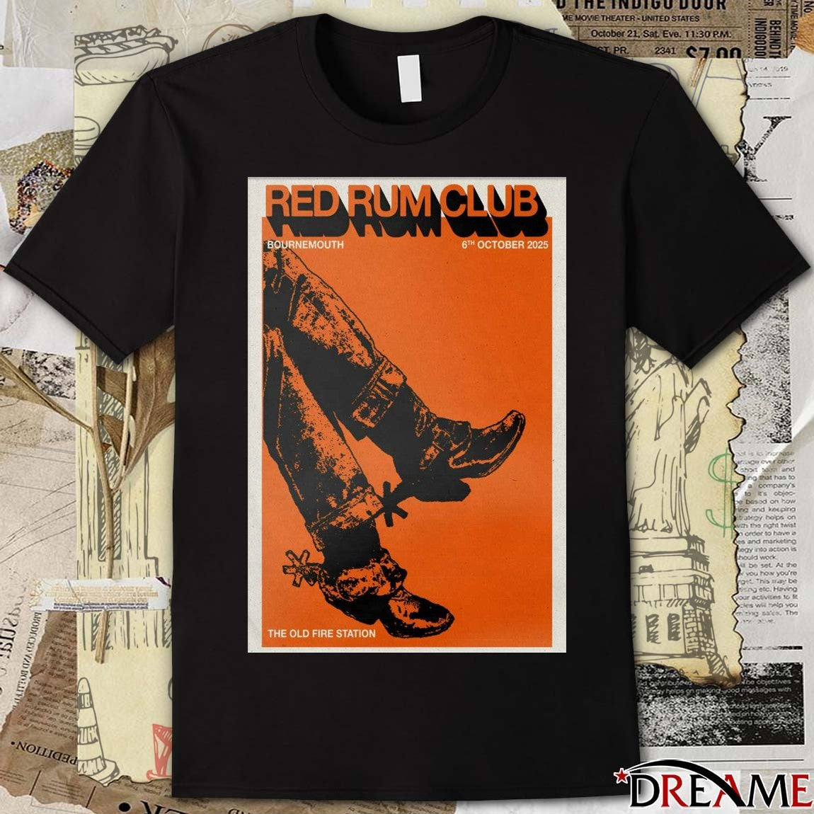 Poster Red Rum Club October 6th 2025 The Old Fire Station in Bournemouth UK t-shirt