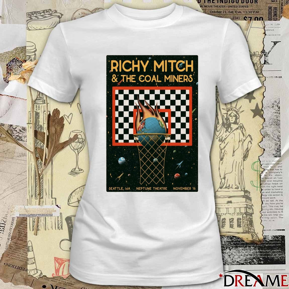 Poster Richy Mitch And The Coal Miners Neptune Theatre in Seattle WA November 16 2025 t-shirt