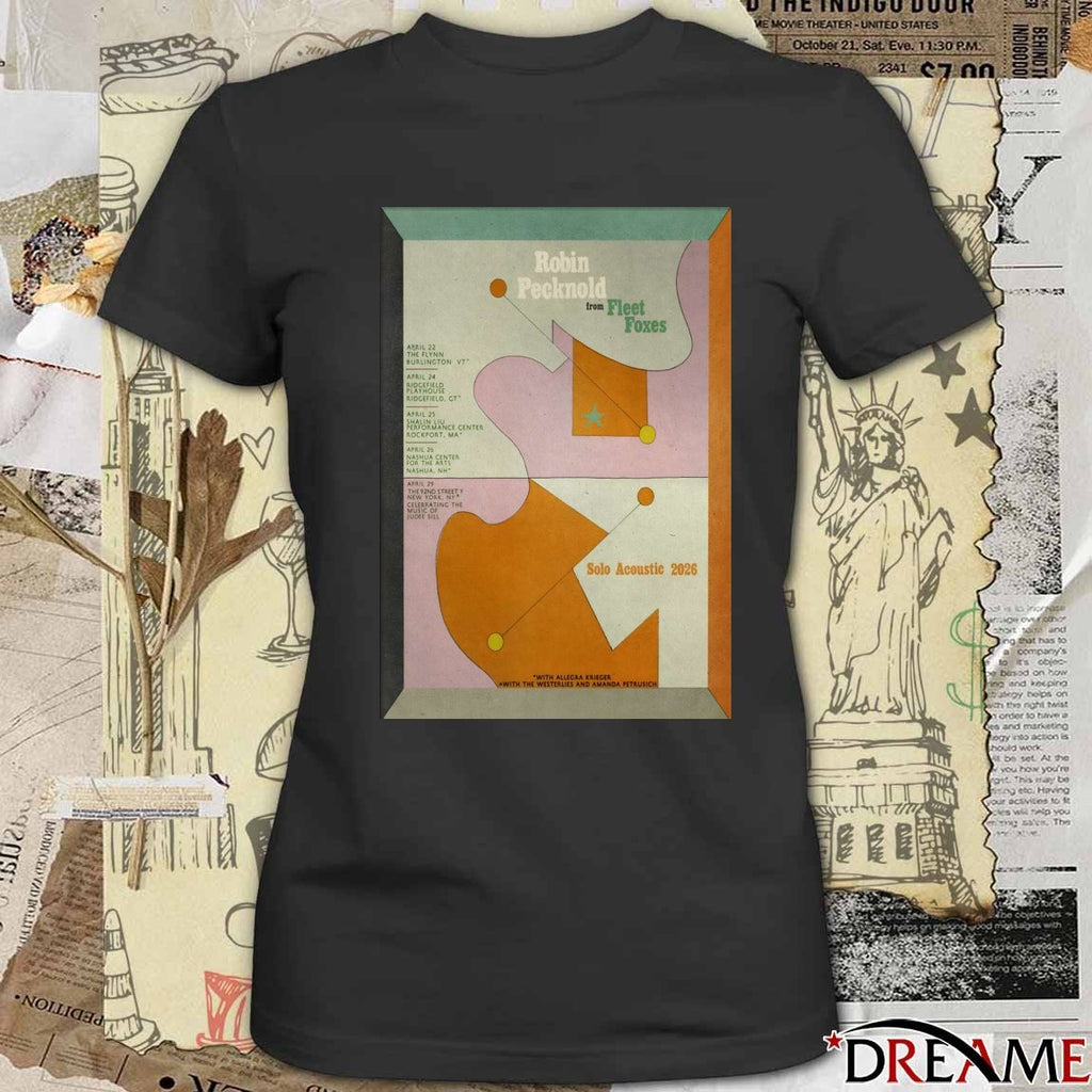 Poster Robin Pecknold Solo Acoustic Tour 2026 t-shirt