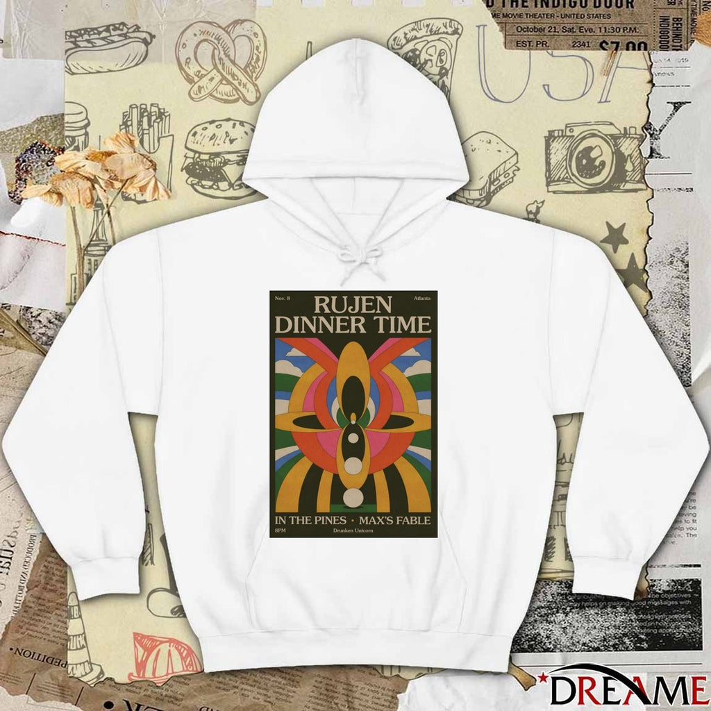 Poster Rujen Dinner Time November 8 2025 The Drunken Unicorn in Atlanta GA t-shirt