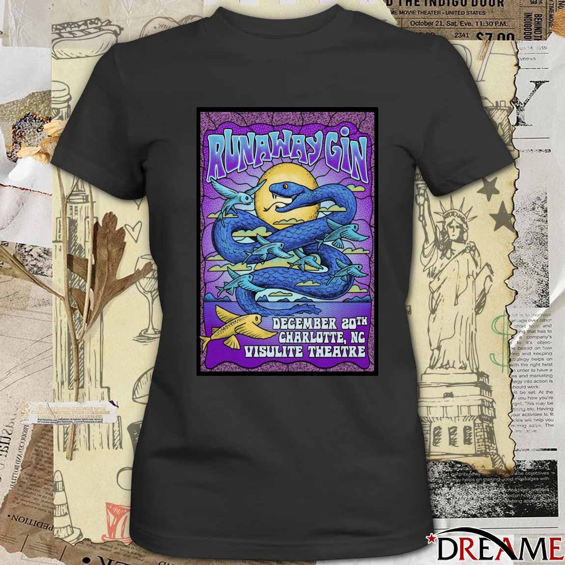 Poster Runaway Gin December 20.2025 Charlotte NC Visulite Theatre t-shirt