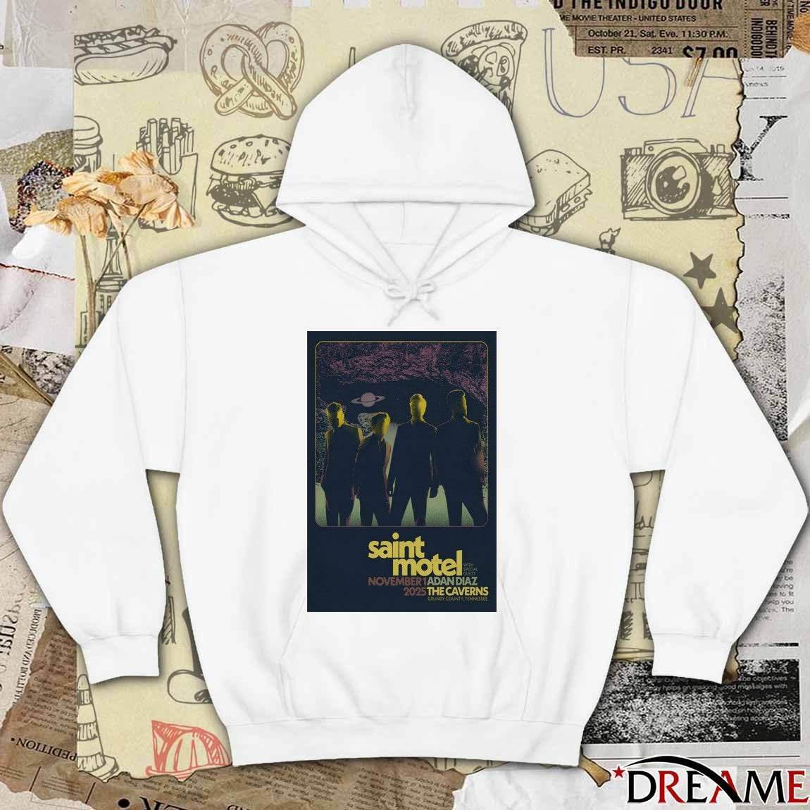 Poster Saint Motel Adan Diaz At The Caverns On November 1 2025 Grundy County TN t-shirt