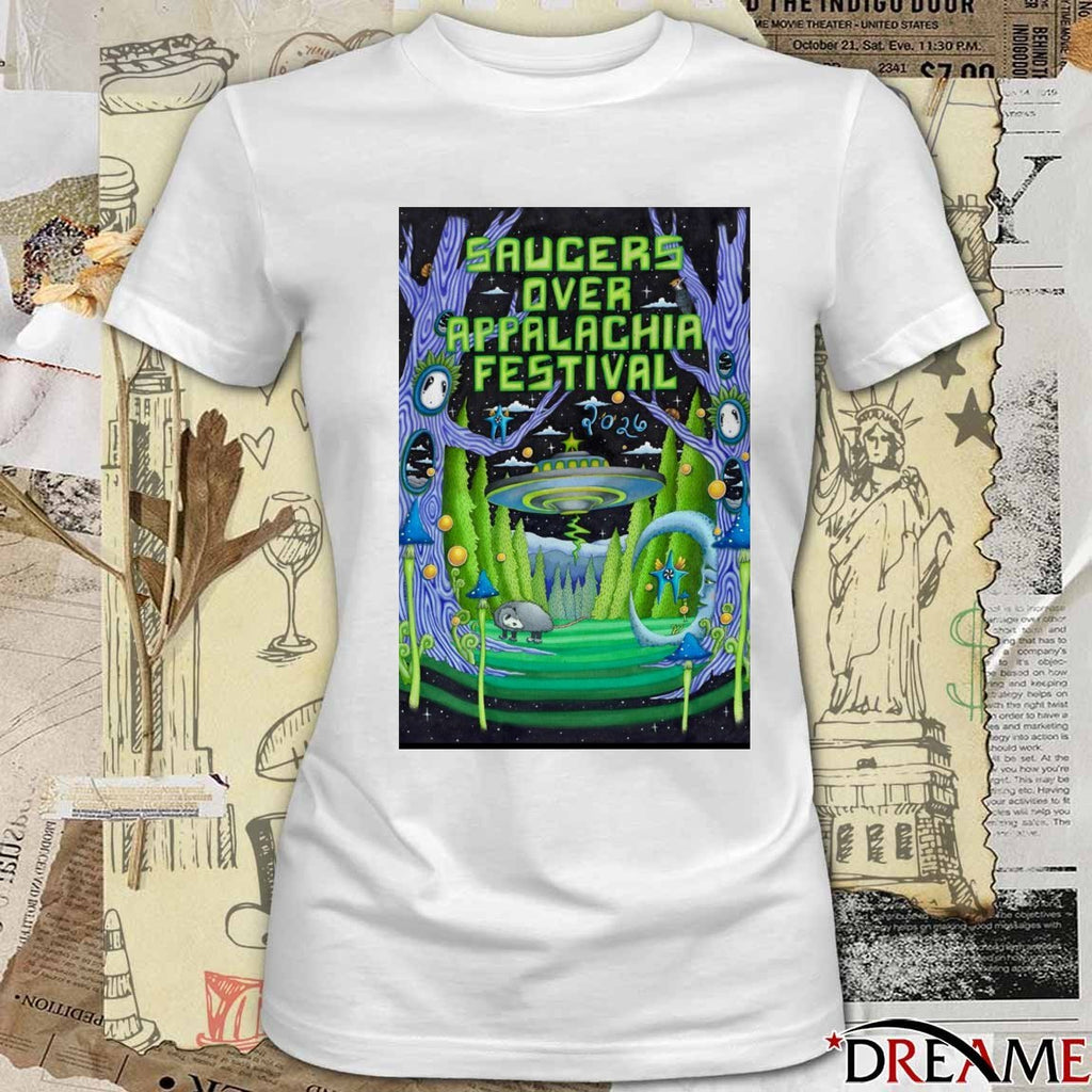 Poster Saucers Over Appalachia Festival June 13 2026 In Bristol VA t-shirt
