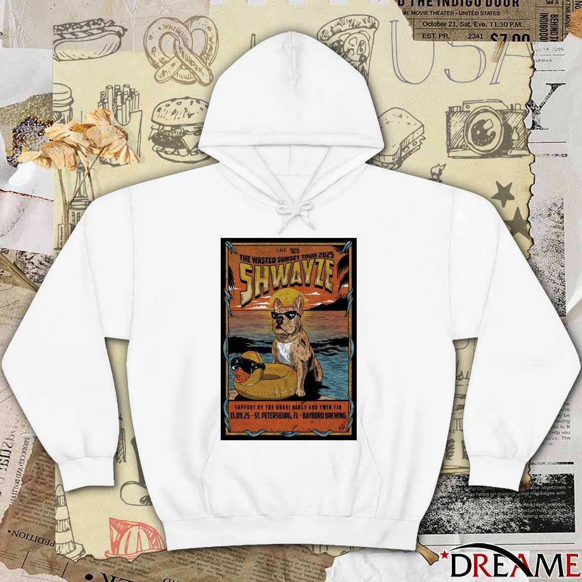 Poster Shwayze November 9 2025 St Petersburg FL Bayboro Brewing t-shirt