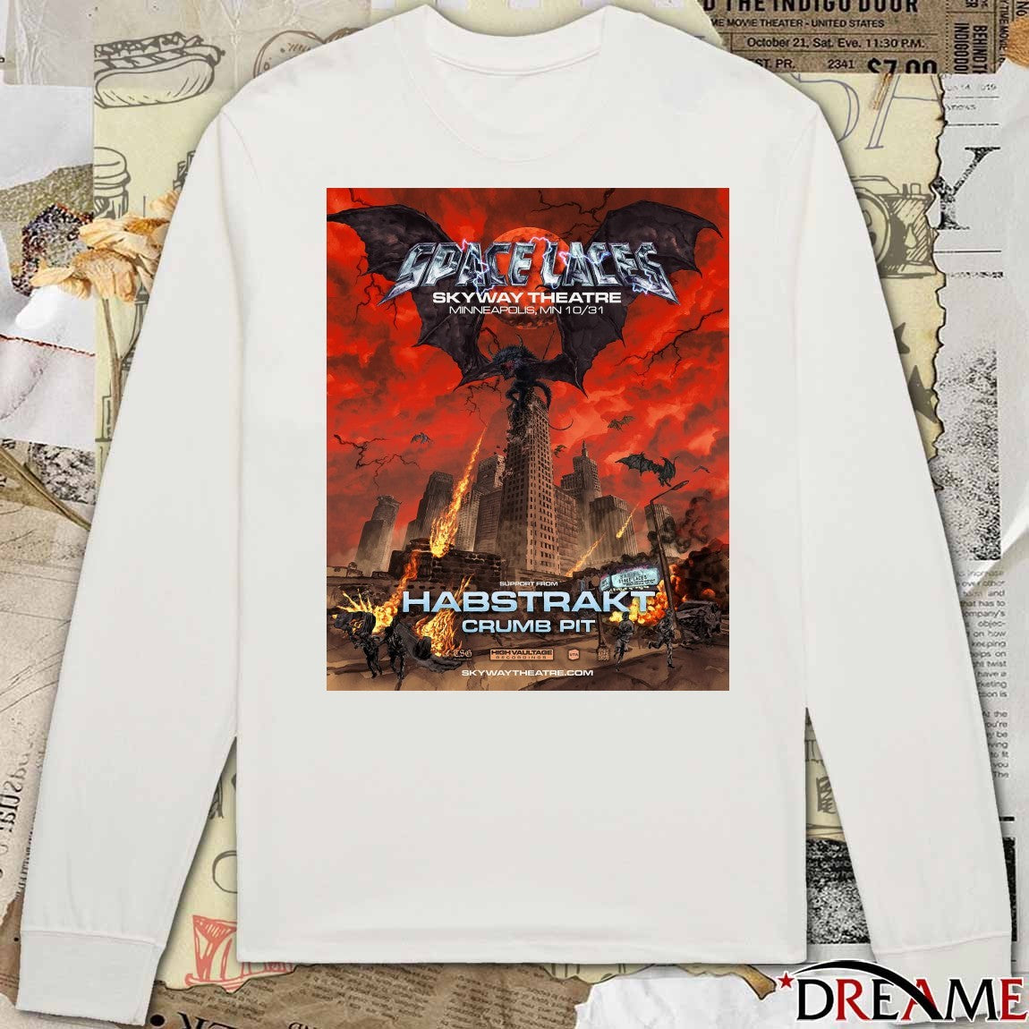 Poster Space Laces Skyway Theatre October 31 2025 Minneapolis Minnesota Halloween t-shirt