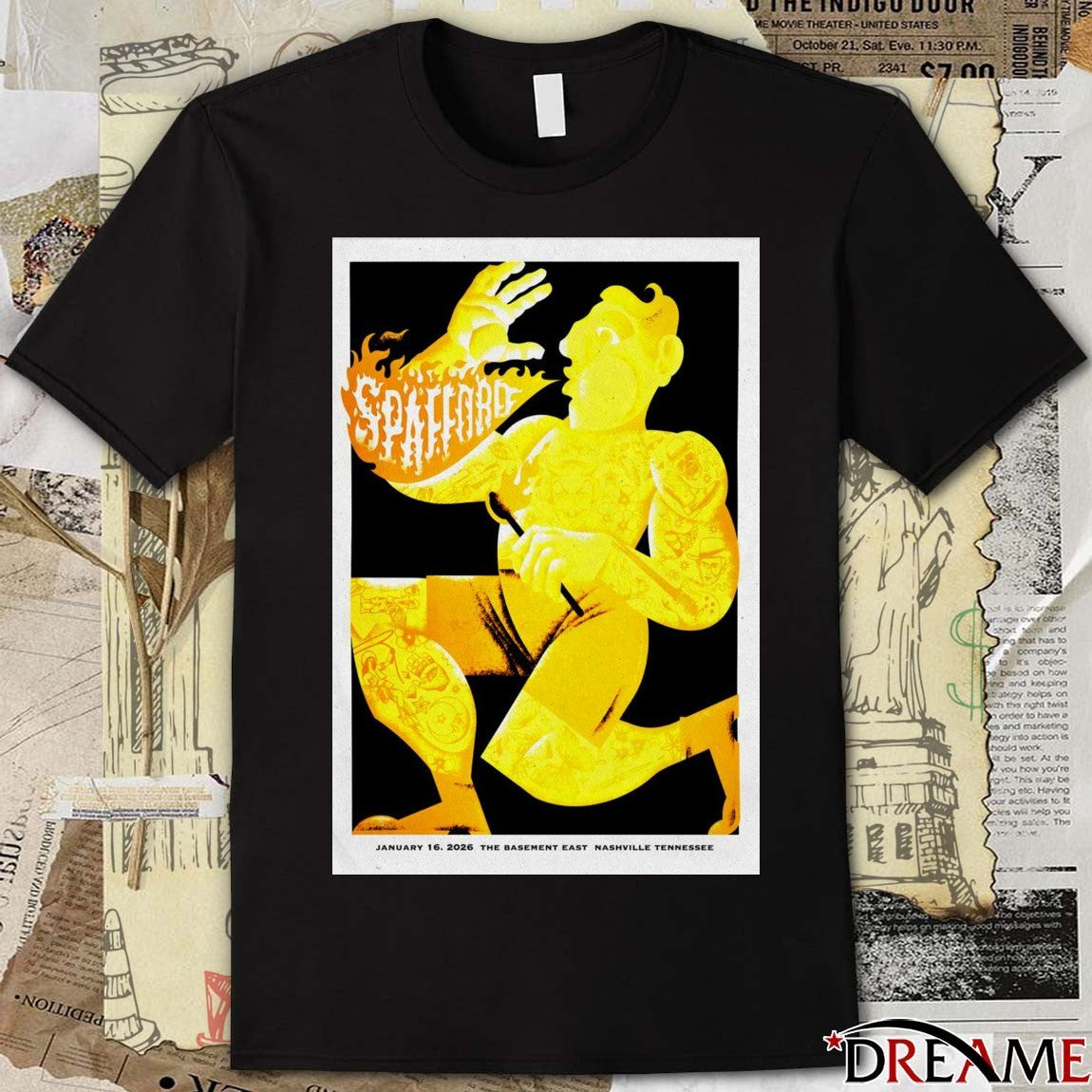 Poster Spafford Tour The Basemant East Nashville TN January 16 2026 t-shirt