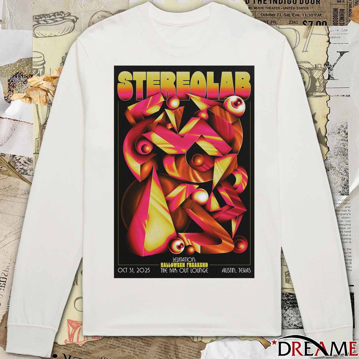 Poster Stereolab October 31 2025 The Far Out Lounge in Austin Texas t-shirt