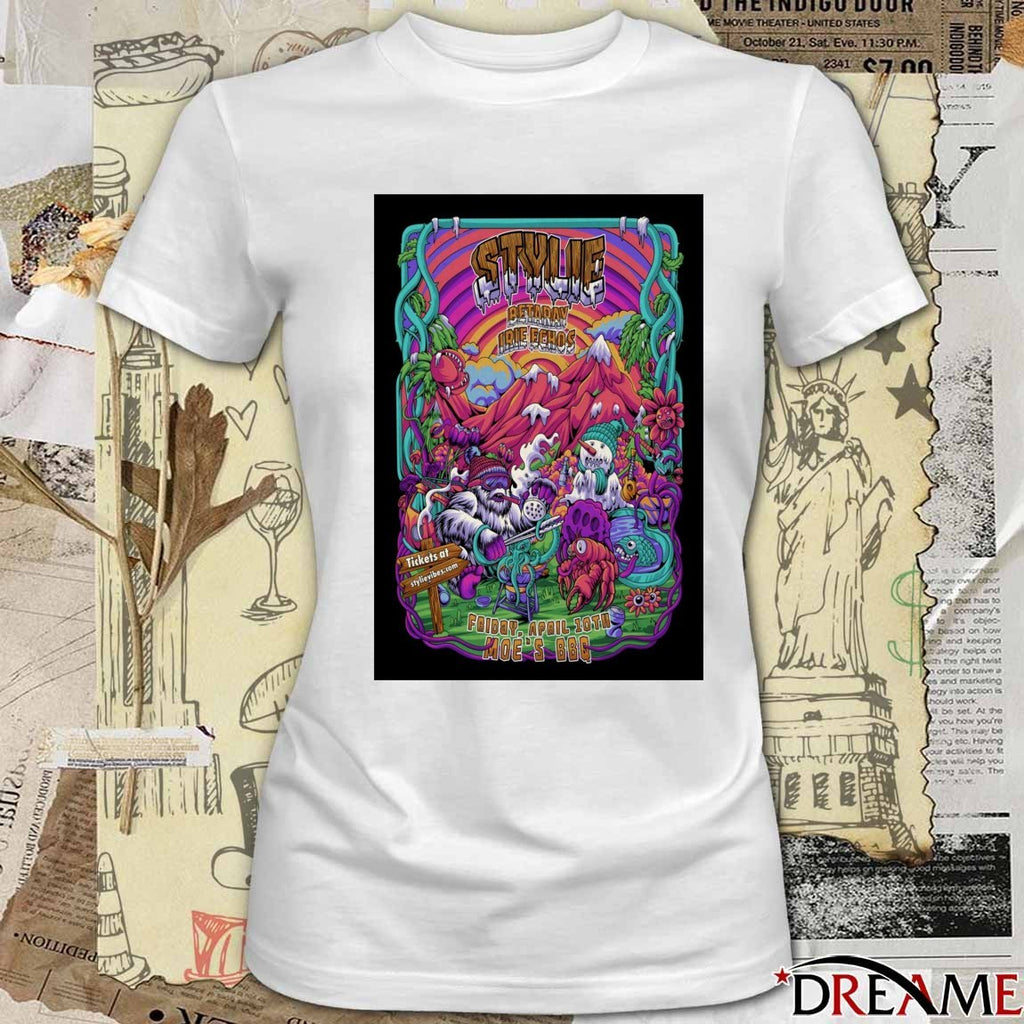 Poster Stylie April 10 2026 In Englewood CO Moe’s BBQ t-shirt