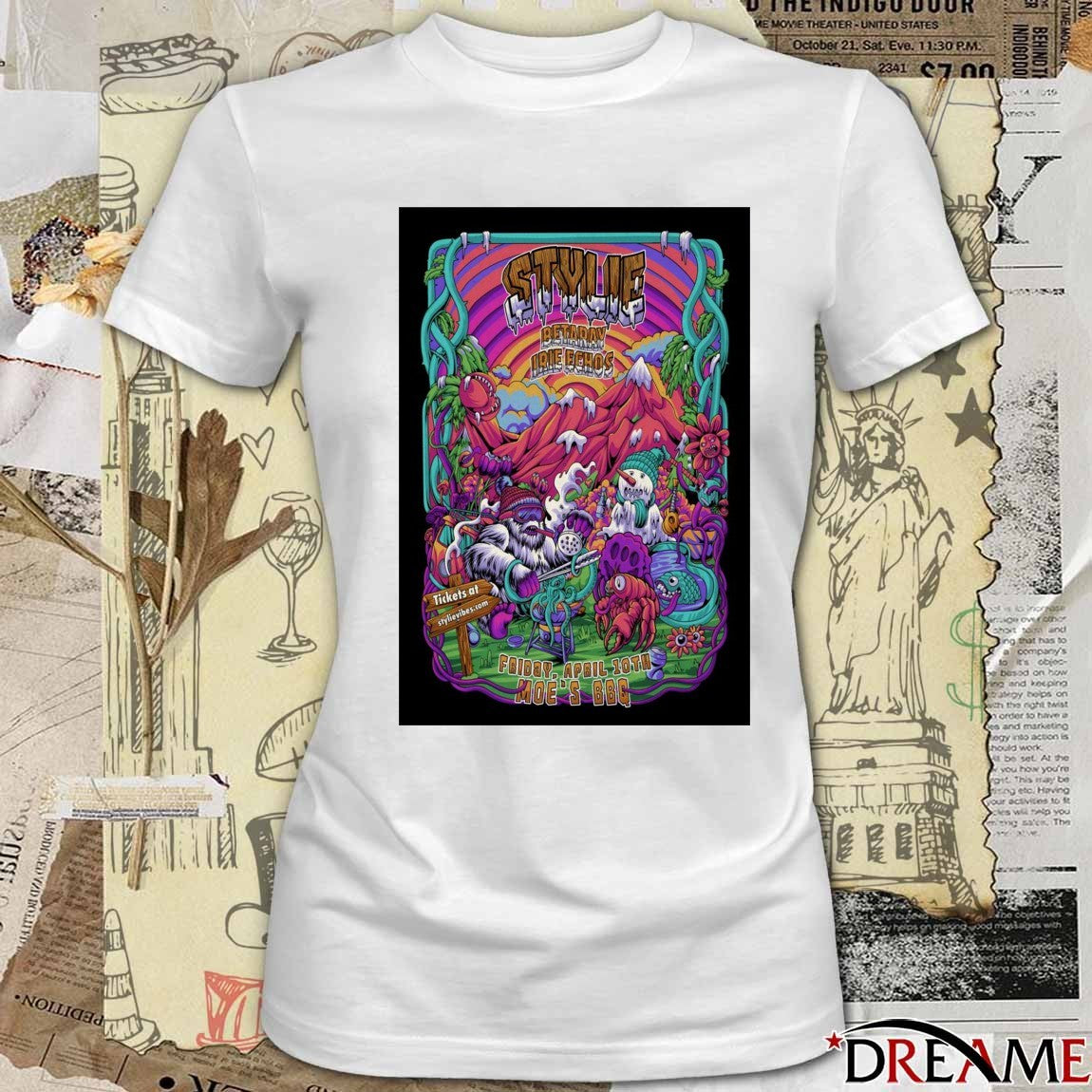 Poster Stylie April 10 2026 In Englewood CO Moe’s BBQ t-shirt