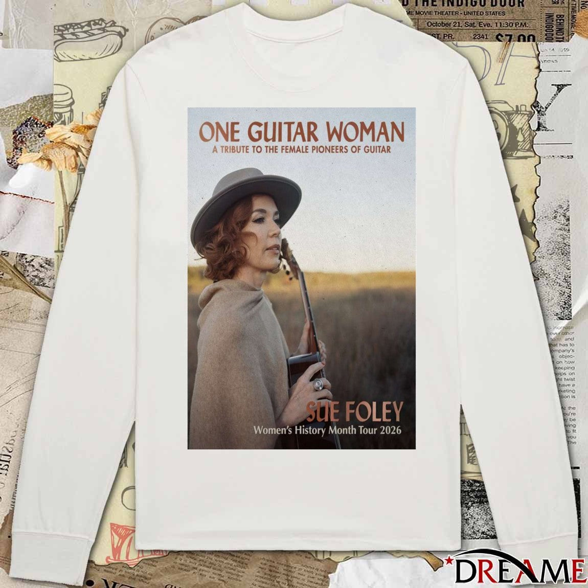 Poster Sue Foley One Guitar Woman Women’s History Month Tour 2026 t-shirt