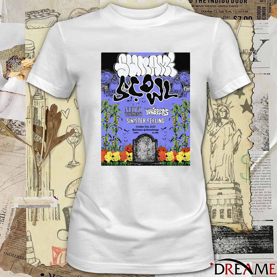 Poster Sunami And Scowl Baltimore MD October 31 2025 Halloween t-shirt