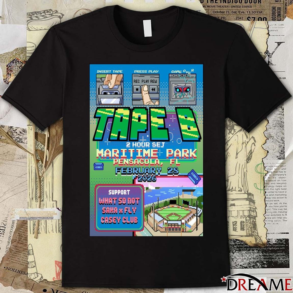 Poster Tape B at Maritime Park in Pensacola, FL on February 18 2026 Tour t-shirt