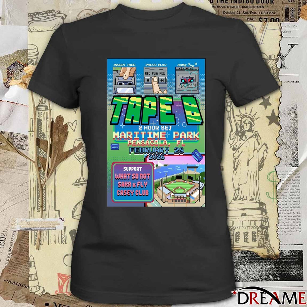 Poster Tape B at Maritime Park in Pensacola, FL on February 18 2026 Tour t-shirt