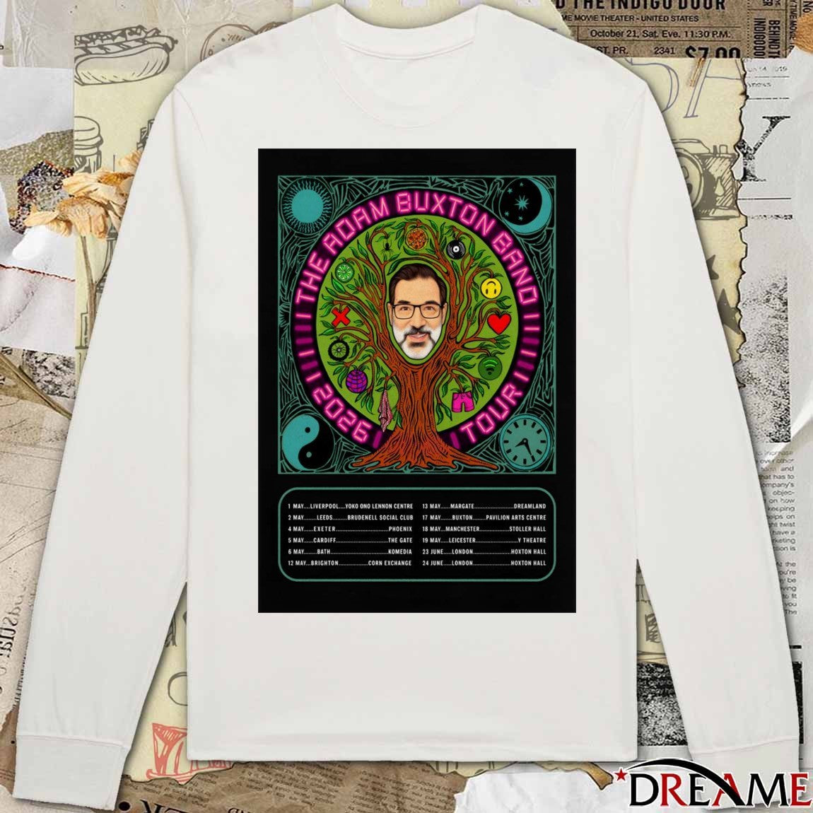 Poster The Adam Buxton Band 2026 Spring Tour May 1 – June 24 t-shirt