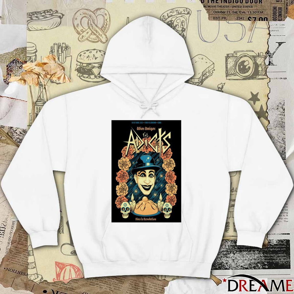 Poster The Adicts October 10 2025 Foro Velodromo CDMX t-shirt
