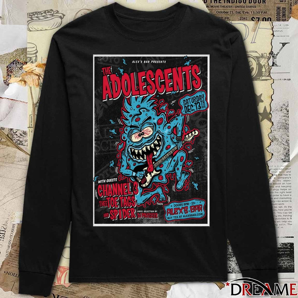 Poster The Adolescents December 13 2025 Long Beach CA t-shirt