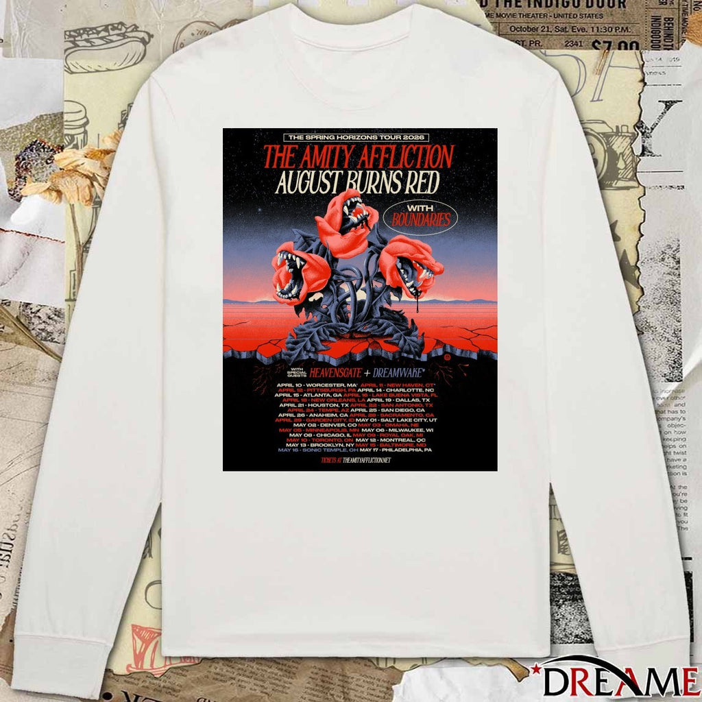 Poster The Amity Affliction And August Burns Red The Spring Horizons 2026 Tour t-shirt