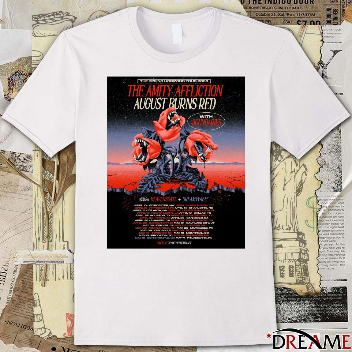 Poster The Amity Affliction And August Burns Red The Spring Horizons 2026 Tour t-shirt