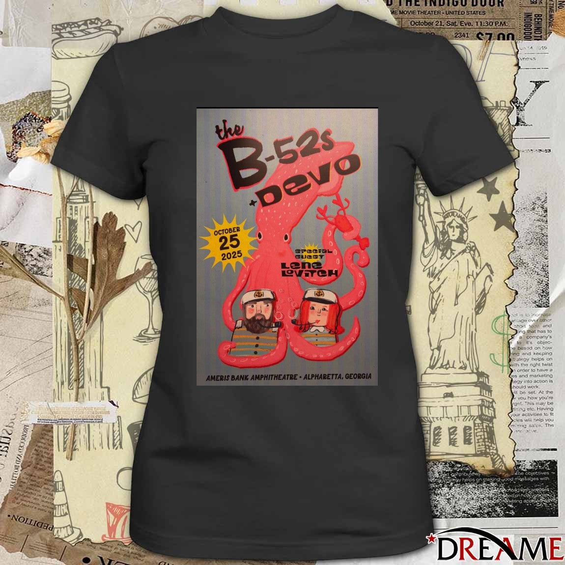 Poster The B-52s and Devo October 25 2025 Ameris Bank Amphitheatre Alpharetta GA t-shirt