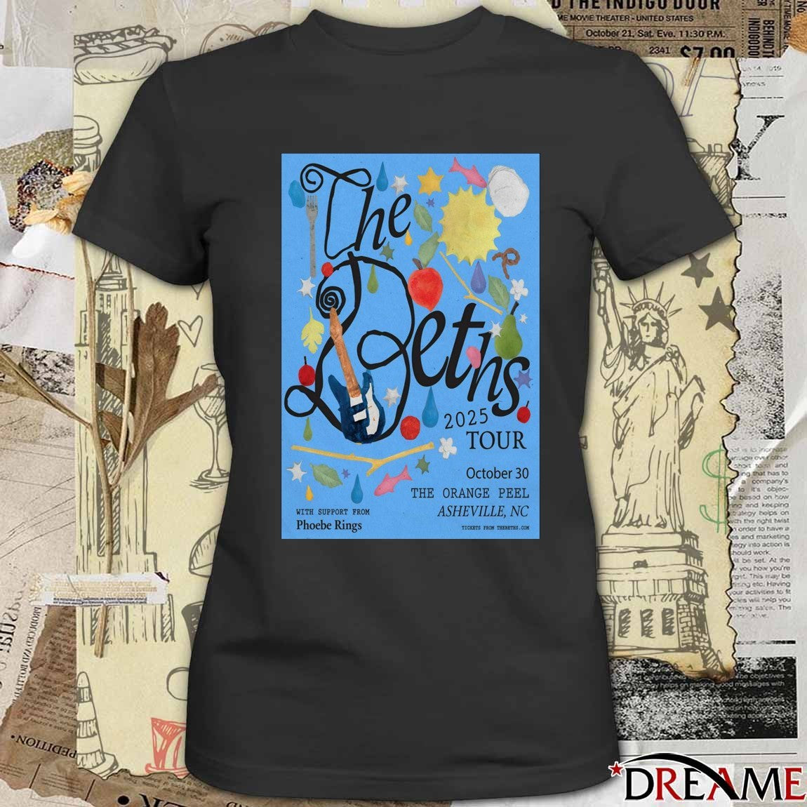 Poster The Beths 2025 Tour The Orange Peel Asheville NC October 30 2025 t-shirt