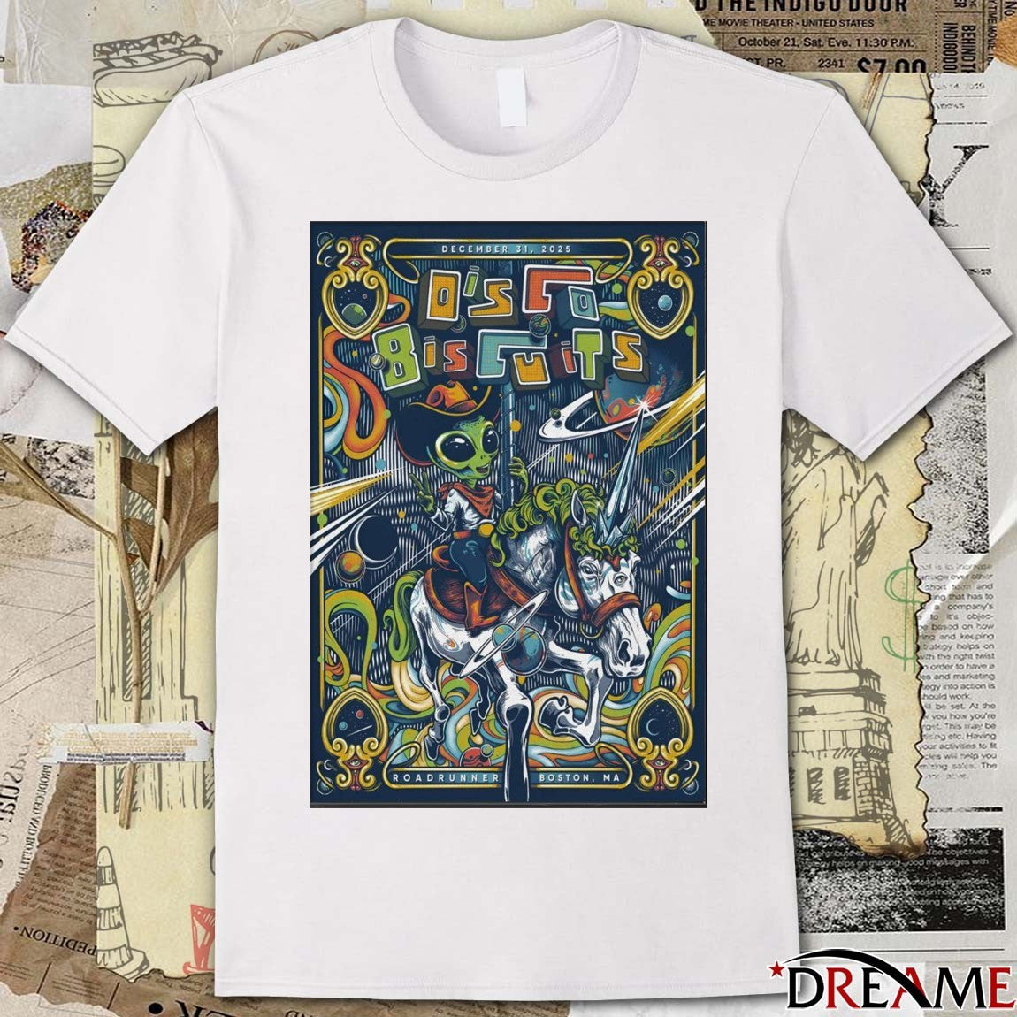 Poster The Disco Biscuits Boston NYE December 31 2025 Roadrunner Boston MA t-shirt