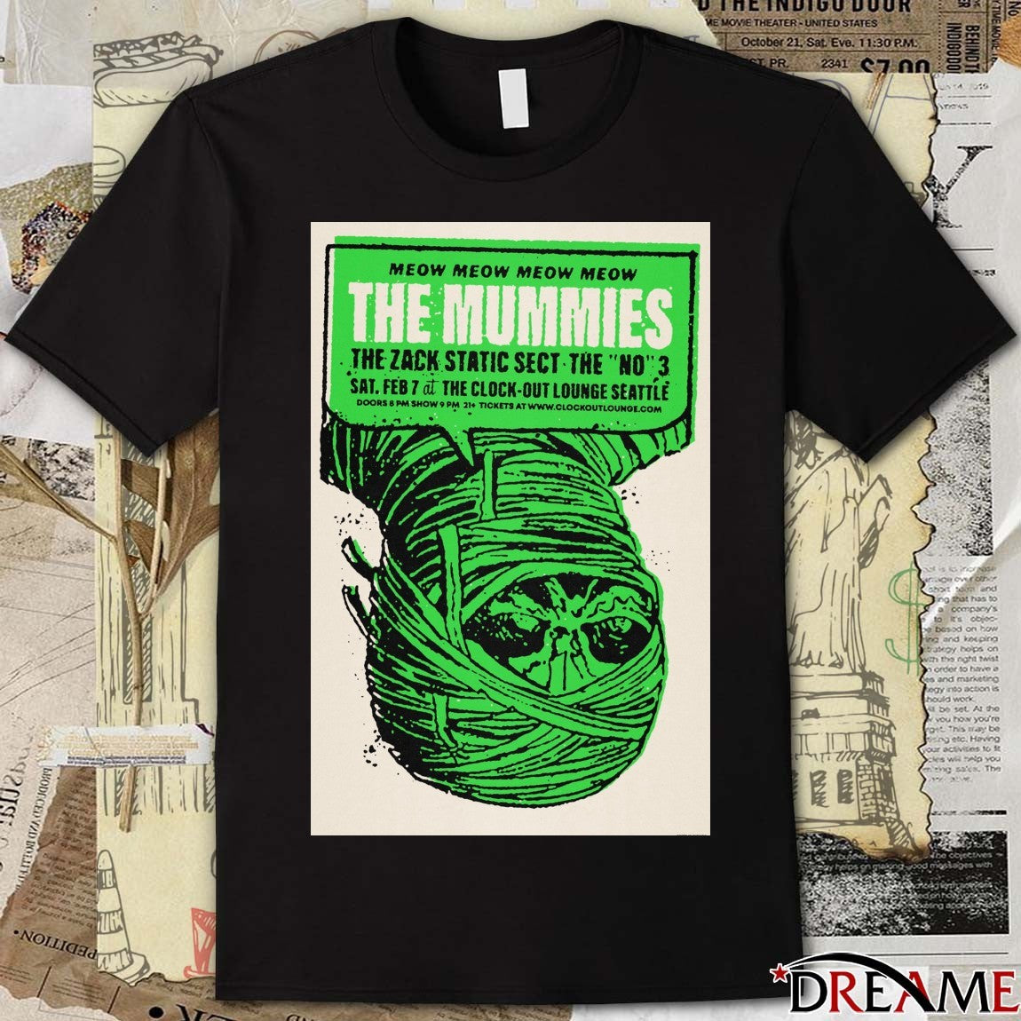 Poster The Mummies February 7 2026 At Clock-Out Lounge In Seattle WA t-shirt