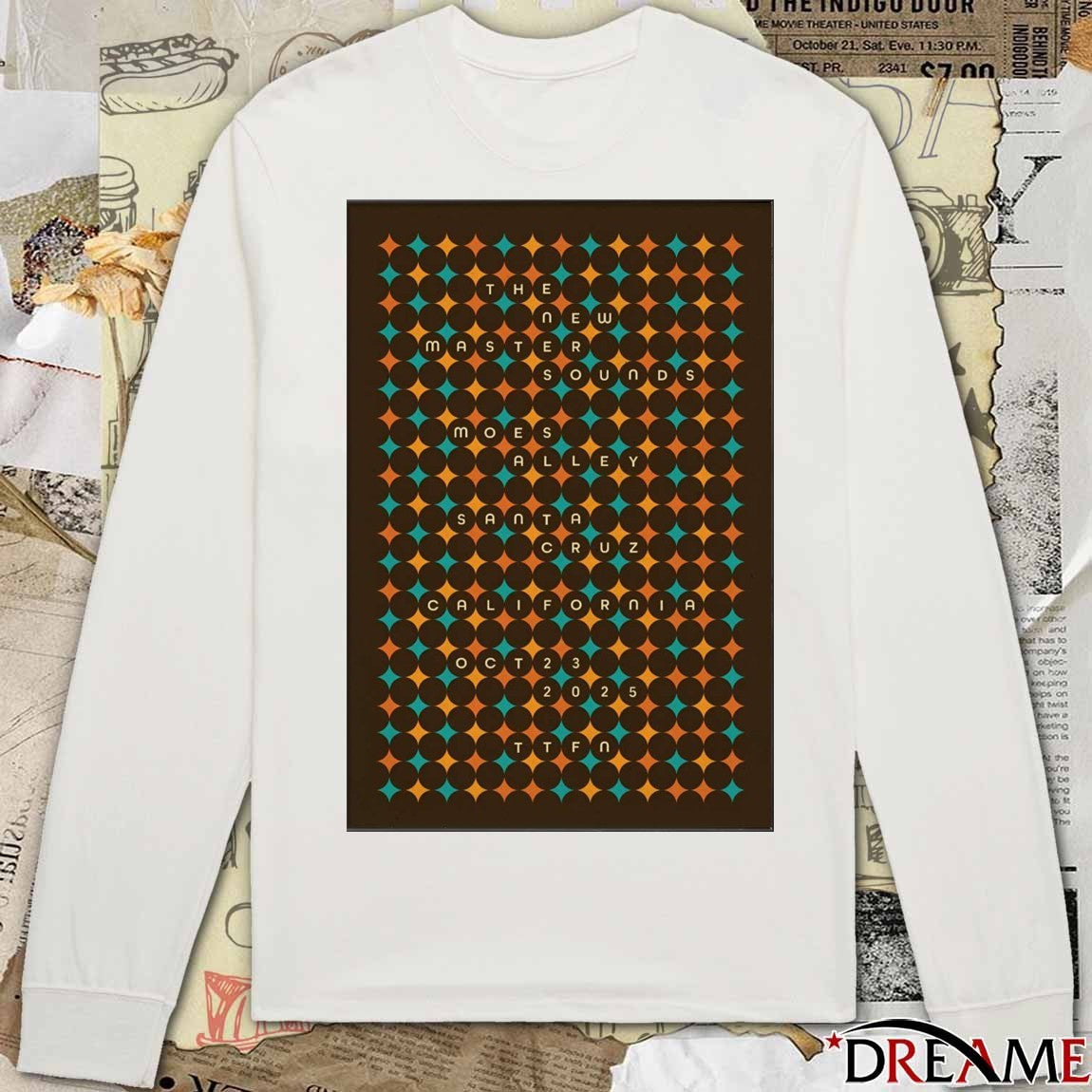 Poster The New Mastersounds October 23 2025 Santa Cruz CA Tour t-shirt