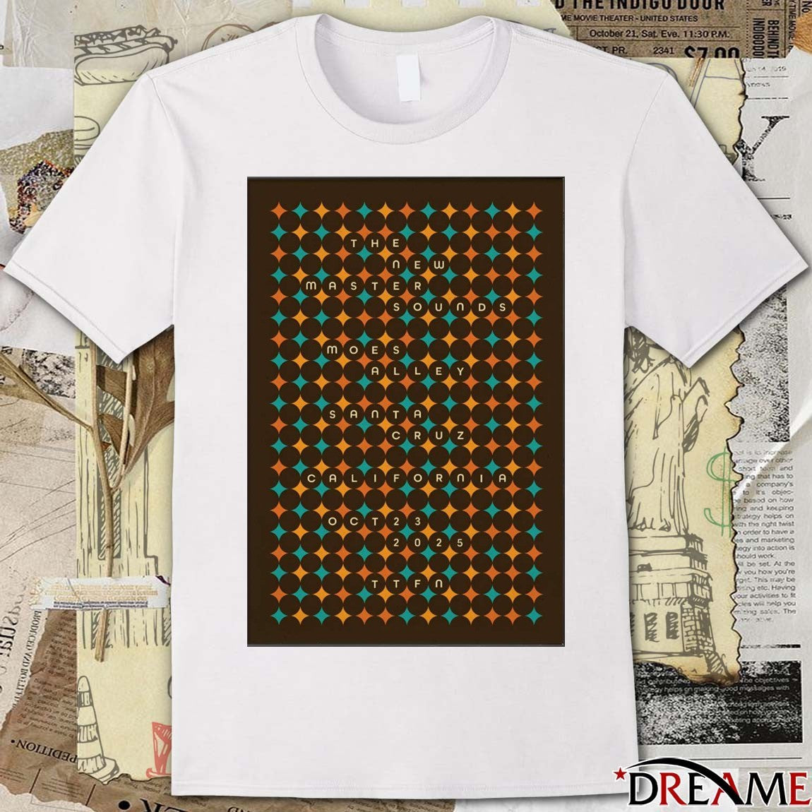 Poster The New Mastersounds October 23 2025 Santa Cruz CA Tour t-shirt