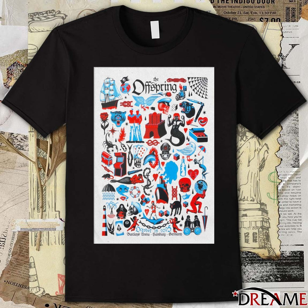 Poster The Offspring Barclays Arena Hamburg Germany October 28 2025 Tour t-shirt
