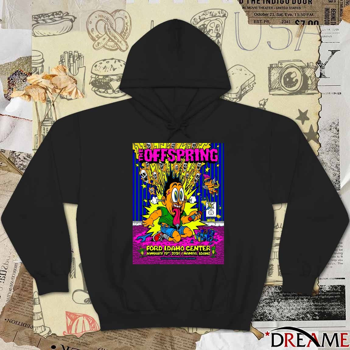 Poster The Offspring January 19 2026 Ford Idaho Center Nampa ID Tour t-shirt
