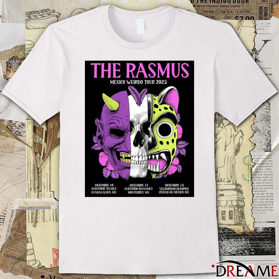 Poster The Rasmus Mexico Weirdo Tour December 10 – 13 2025 t-shirt