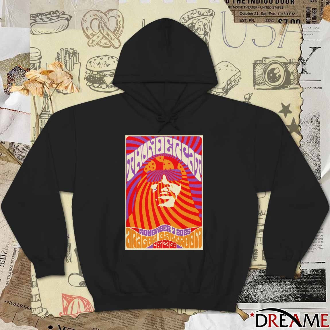 Poster Thundercat November 7 2025 Aragon Ballroom Chicago IL t-shirt