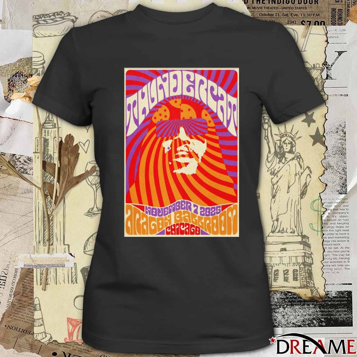 Poster Thundercat November 7 2025 Aragon Ballroom Chicago IL t-shirt