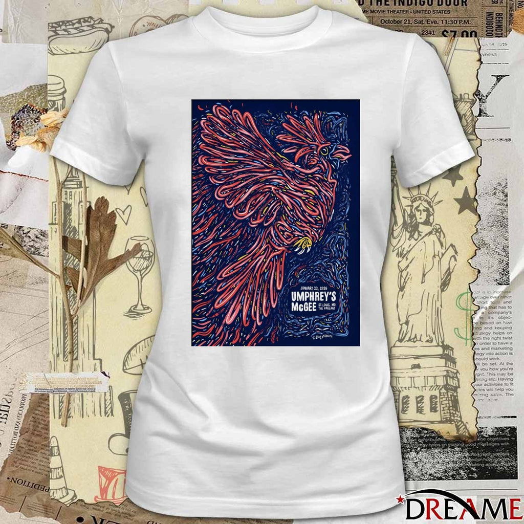 Poster Umphrey’s McGee January 22 2026 St. Louis MO The Pageant t-shirt