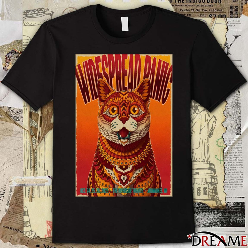 Poster Widespread Panic At Riverside Theater On October 24-26 2025 Milwaukee WI t-shirt