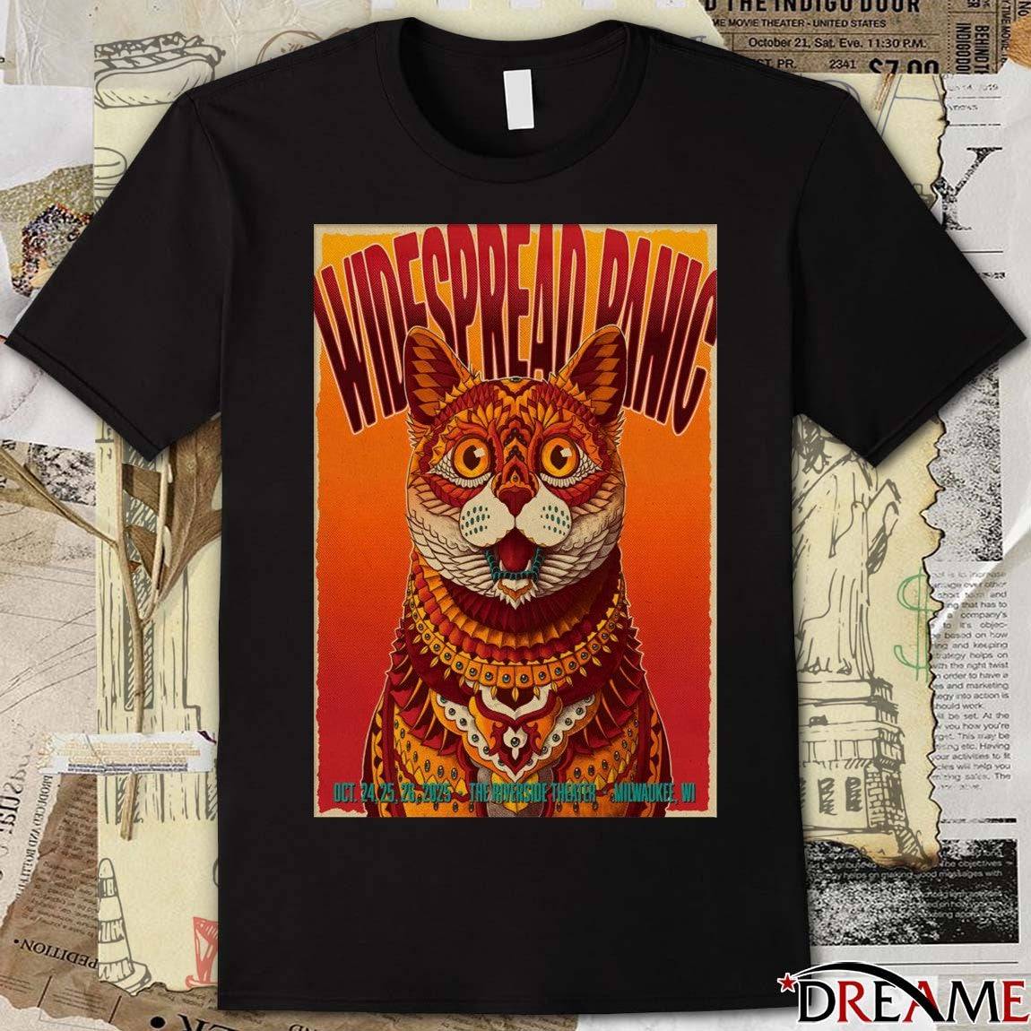 Poster Widespread Panic At Riverside Theater On October 24-26 2025 Milwaukee WI t-shirt