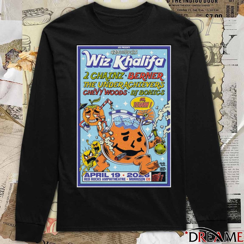 Poster Wiz Khalifa Morrison Colorado Concert April 19 2026 Red Rocks Amphitheatre t-shirt