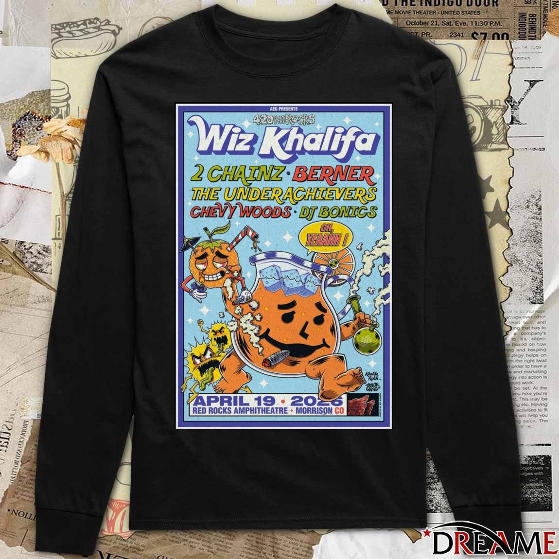 Poster Wiz Khalifa Morrison Colorado Concert April 19 2026 Red Rocks Amphitheatre t-shirt