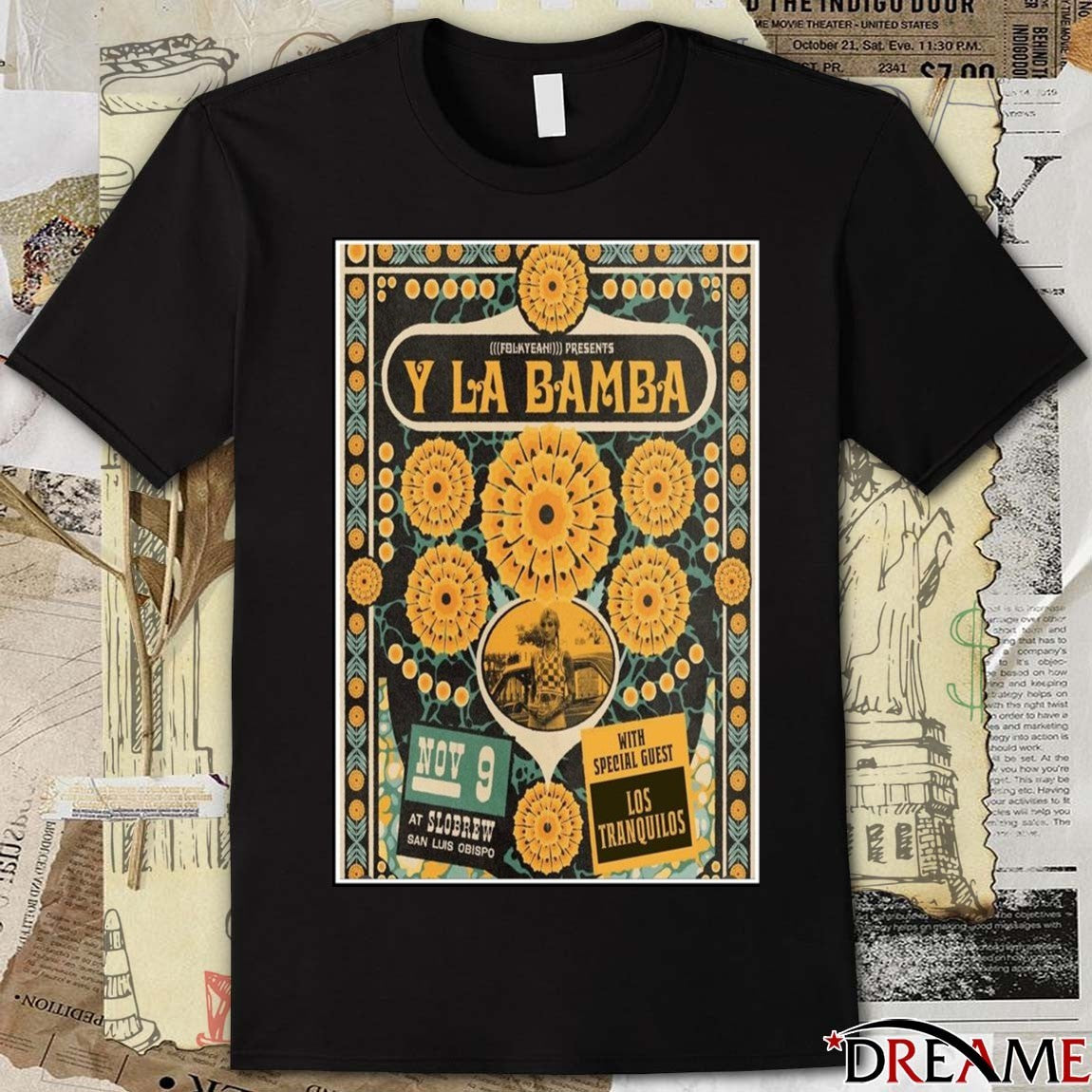 Poster Y La Bamba Slobrew San Luis Obispo November 9 2025 Concert t-shirt