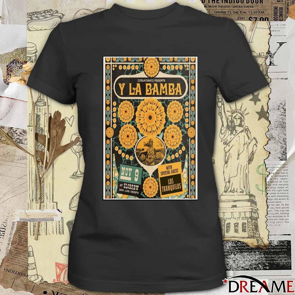 Poster Y La Bamba Slobrew San Luis Obispo November 9 2025 Concert t-shirt