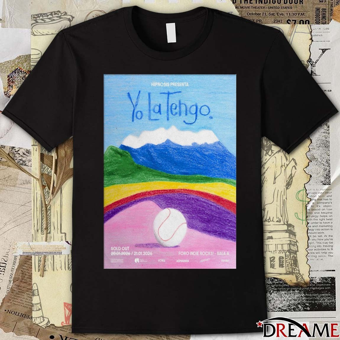Poster Yo La Tengo Mexico City January 21 2026 Foro Indie Rocks t-shirt