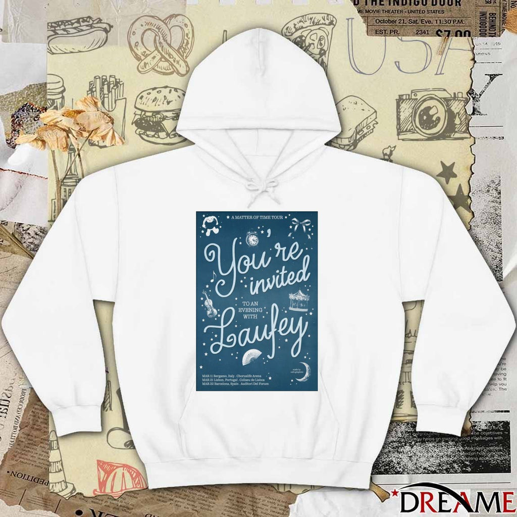 Poster You’re Invited Laufey A Matter Of Time Tour 2026 March 11 – 22 t-shirt