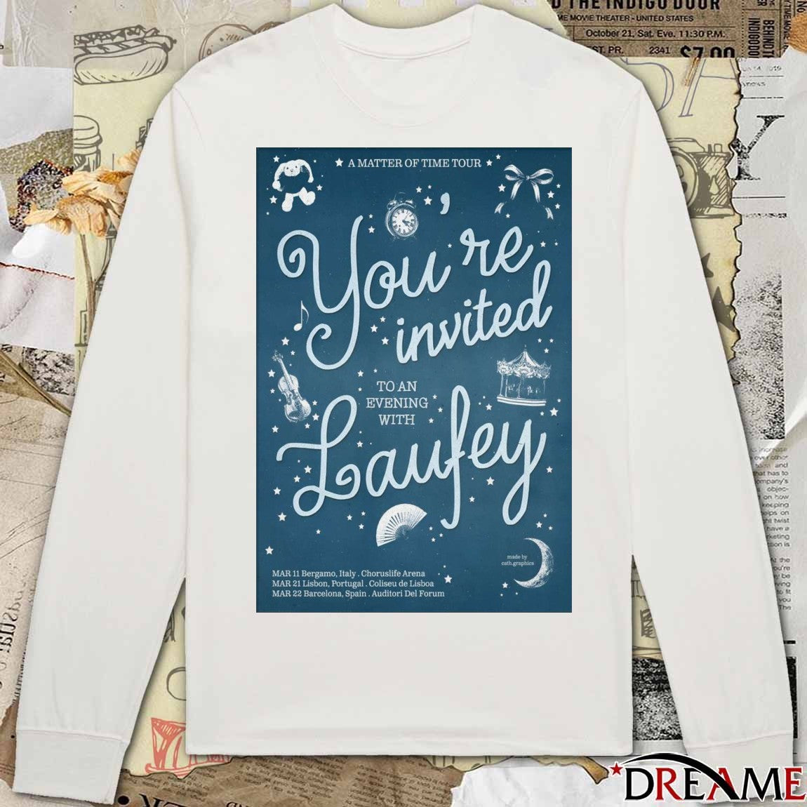 Poster You’re Invited Laufey A Matter Of Time Tour 2026 March 11 – 22 t-shirt